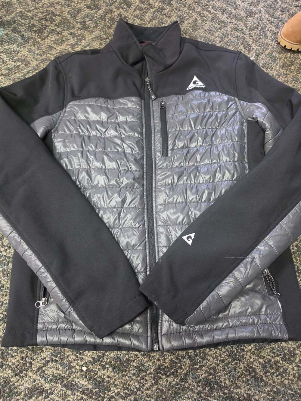 Gerry Hybrid Jacket Size S Black Gray Puffer Softshell